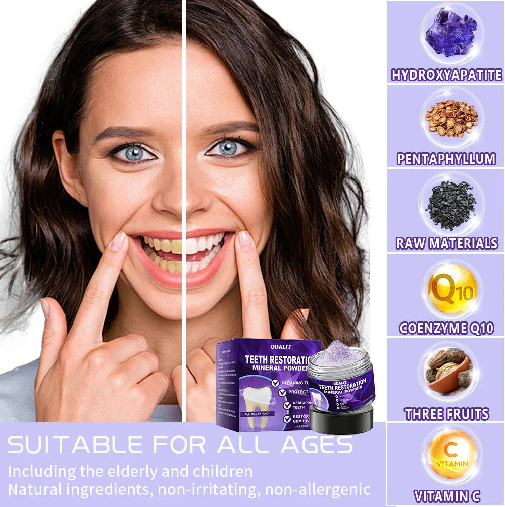 🌿Flash Sale - ODALIT™ Teeth Restoration Mineral Powder🦷(ADA recommended)👩⚕️(Treats periodontitis and mouth ulcers, prevents tooth loss, and repairs gum recession)