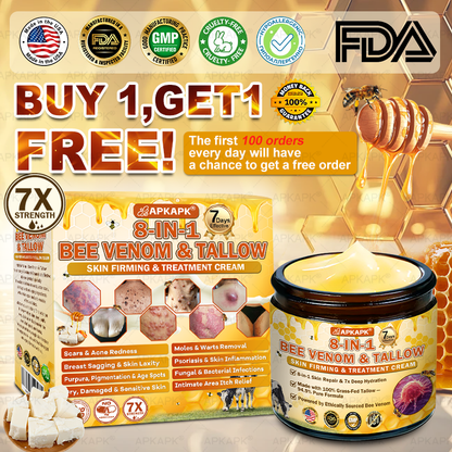 Official Store | 𝐀𝐏𝐊𝐀𝐏𝐊® 𝟖-𝐈𝐧-𝟏 𝐁𝐞𝐞 𝐕𝐞𝐧𝐨𝐦 & 𝐓𝐚𝐥𝐥𝐨𝐰 𝐒𝐤𝐢𝐧 𝐅𝐢𝐫𝐦𝐢𝐧𝐠 & 𝐓𝐫𝐞𝐚𝐭𝐦𝐞𝐧𝐭 𝐂𝐫𝐞𝐚𝐦 (Effective Within 7 Days)Bee Venom + Tallow · 7X Deep Hydration, targets wrinkles, sagging, stretch marks, dark spots, purpura, inflammations and more