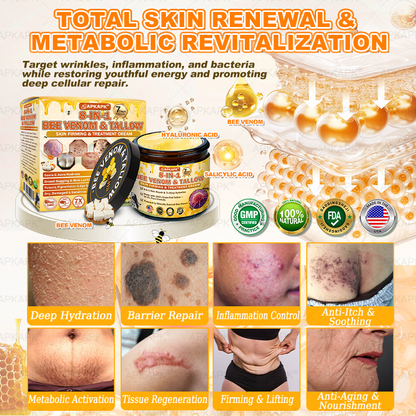 Official Store | 𝐀𝐏𝐊𝐀𝐏𝐊® 𝟖-𝐈𝐧-𝟏 𝐁𝐞𝐞 𝐕𝐞𝐧𝐨𝐦 & 𝐓𝐚𝐥𝐥𝐨𝐰 𝐒𝐤𝐢𝐧 𝐅𝐢𝐫𝐦𝐢𝐧𝐠 & 𝐓𝐫𝐞𝐚𝐭𝐦𝐞𝐧𝐭 𝐂𝐫𝐞𝐚𝐦 (Effective Within 7 Days)Bee Venom + Tallow · 7X Deep Hydration, targets wrinkles, sagging, stretch marks, dark spots, purpura, inflammations and more