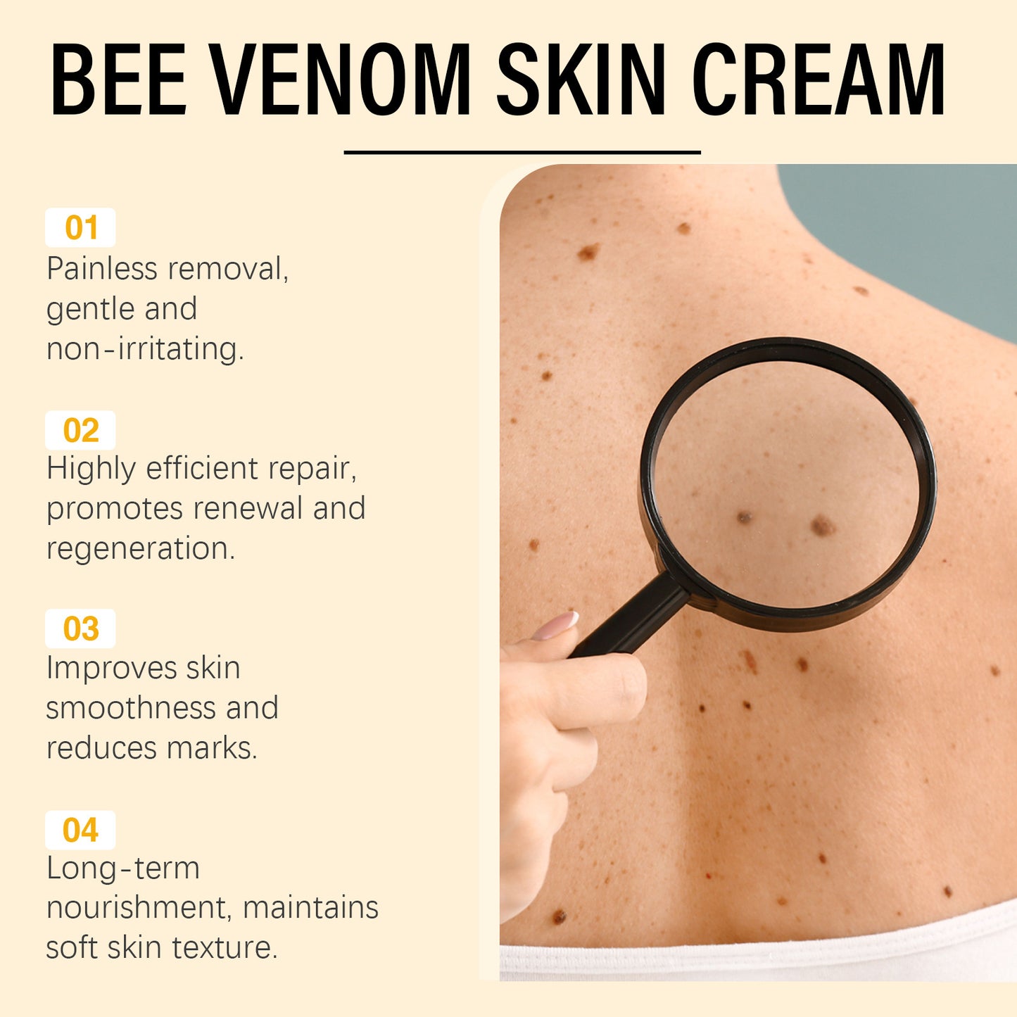 Pain-free Bee Venom Wart and Tags Removoal Cream