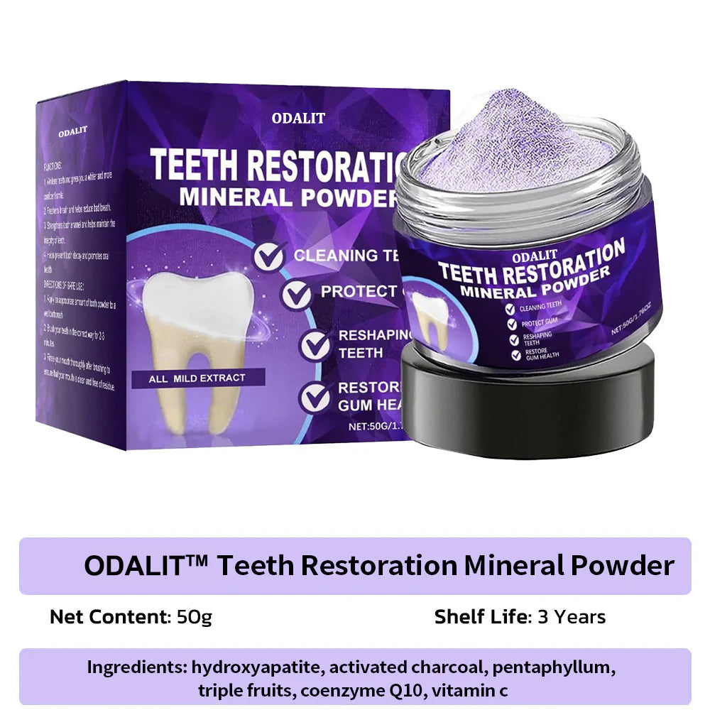 🌿Flash Sale - ODALIT™ Teeth Restoration Mineral Powder🦷(ADA recommended)👩‍⚕️(Treats periodontitis and mouth ulcers, prevents tooth loss, and repairs gum recession)