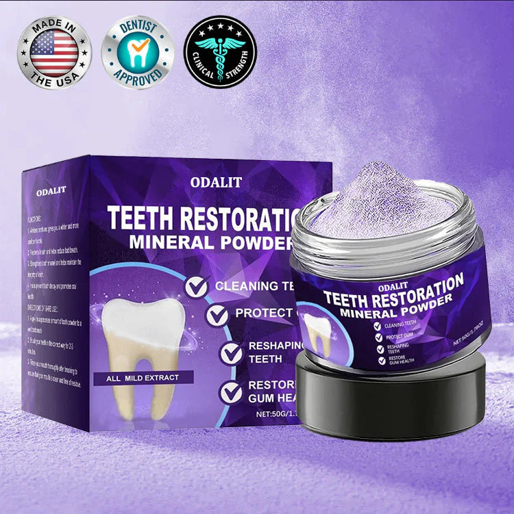 🌿Flash Sale - ODALIT™ Teeth Restoration Mineral Powder🦷(ADA recommended)👩‍⚕️(Treats periodontitis and mouth ulcers, prevents tooth loss, and repairs gum recession)